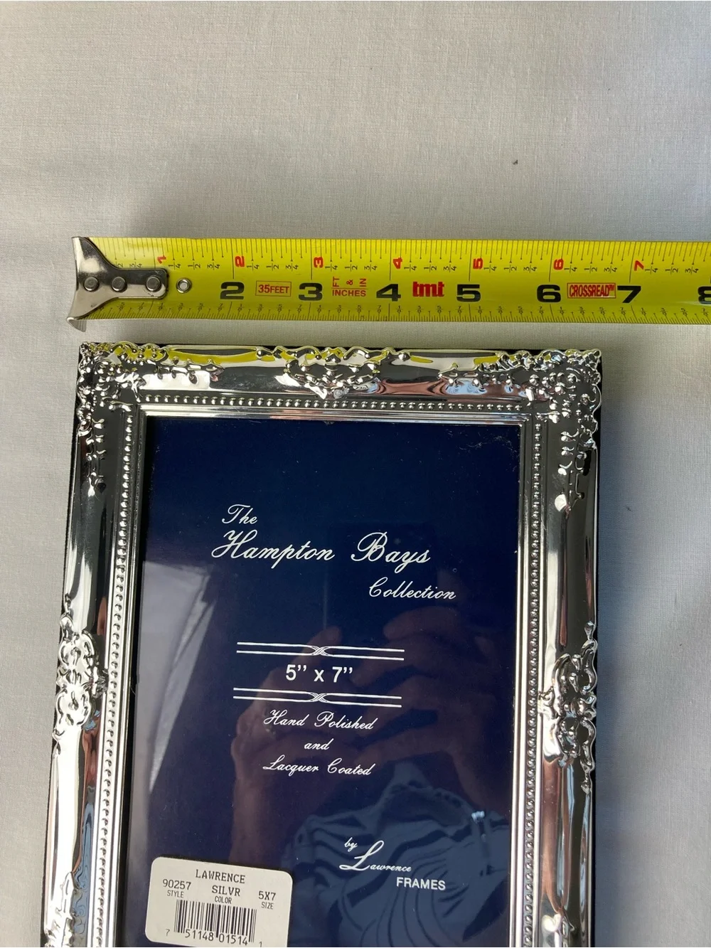 Lawrence Frames by Hampton Bays Collection Silver Ornate 5x7 Picture Frame